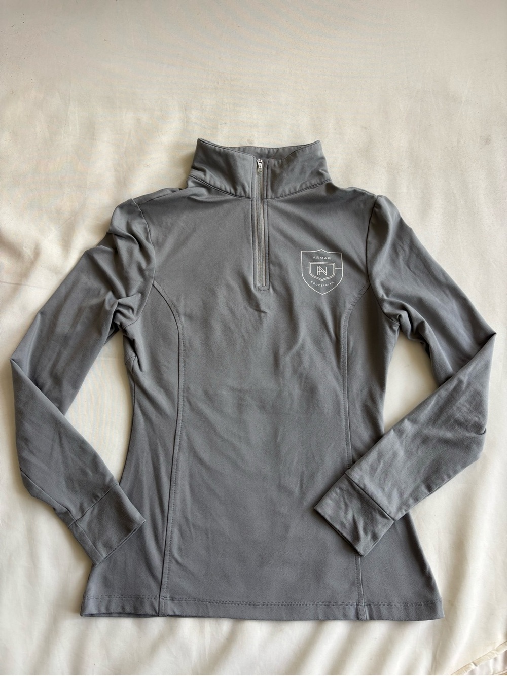 Noel Asmar size small 1/4 zip pullover grey equestrian top